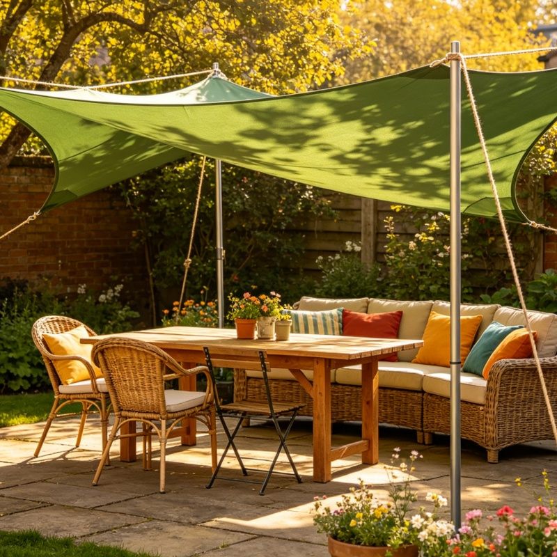 Seoltaí Scáthaigh Cosanta UV HDPE le haghaidh Camping Sun Shade Hotels Gardens Patios Snámha Linnte